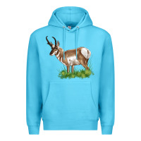 Ocean Blue pronghorn Premium Hoodie - LillyAllenDesigns