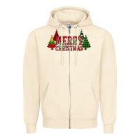 Sandshell merry christmas glitter plaid trees Zipper Hoodie - AdoDesignShop