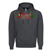 Smoke merry christmas glitter plaid trees Zipper Hoodie - AdoDesignShop