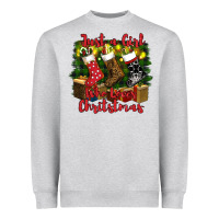 Heather Grey just a girl who loves christmas Heavyweight Sweatshirt - RanaPortraitStore