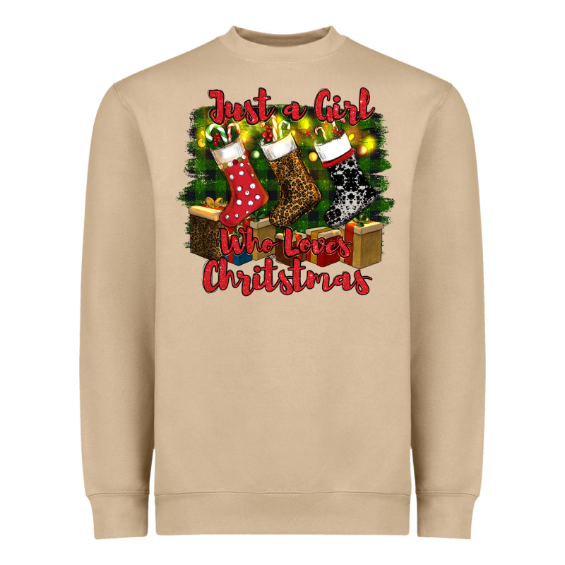 Just A Girl Who Loves Christmas Heavyweight Sweatshirt by RanaPortraitStore | Teevron