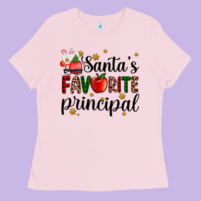 Santa's Favorite Principal Ladies Tee Designed By Adodesignshop