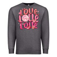 Charcoal Heather love love love valentines day Premium Sweatshirt - MaliasSmallBusiness