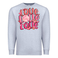 Heather Grey love love love valentines day Premium Sweatshirt - MaliasSmallBusiness