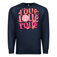 Navy love love love valentines day Premium Sweatshirt - MaliasSmallBusiness