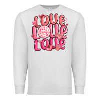 Oatmeal Heather love love love valentines day Premium Sweatshirt - MaliasSmallBusiness