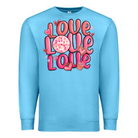 Ocean Blue love love love valentines day Premium Sweatshirt - MaliasSmallBusiness