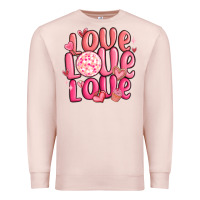 Pale Pink love love love valentines day Premium Sweatshirt - MaliasSmallBusiness