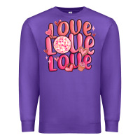 Purple love love love valentines day Premium Sweatshirt - MaliasSmallBusiness