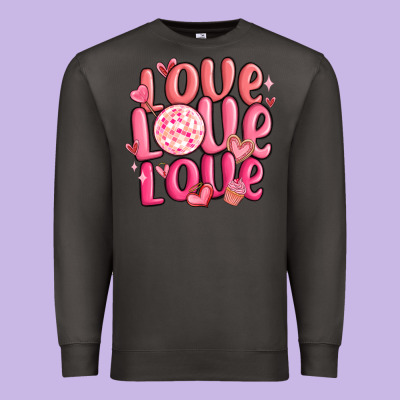 Love Love Love Valentines Day Premium Sweatshirt Designed By Maliassmallbusiness