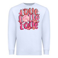 White love love love valentines day Premium Sweatshirt - MaliasSmallBusiness