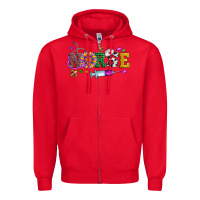 Red mardi gras nurse leopard cowhide glitter Zipper Hoodie - Artiststas