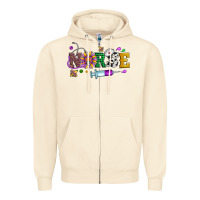 Sandshell mardi gras nurse leopard cowhide glitter Zipper Hoodie - Artiststas
