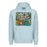 Blue Mist western leopard mema Premium Hoodie - LillyAllenDesigns