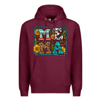 Burgundy western leopard mema Premium Hoodie - LillyAllenDesigns