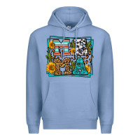Colony Blue western leopard mema Premium Hoodie - LillyAllenDesigns