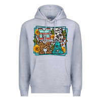 Heather Grey western leopard mema Premium Hoodie - LillyAllenDesigns