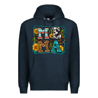 Navy western leopard mema Premium Hoodie - LillyAllenDesigns