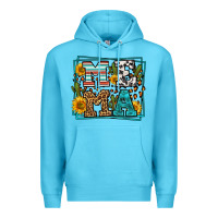 Ocean Blue western leopard mema Premium Hoodie - LillyAllenDesigns