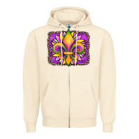 Sandshell mardi gras fleur de lis sunflower leopard Zipper Hoodie - Artiststas