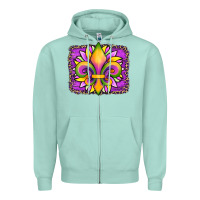 Seafoam mardi gras fleur de lis sunflower leopard Zipper Hoodie - Artiststas