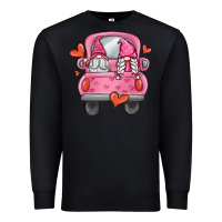 Black valentines day gnome truck Premium Sweatshirt - MaliasSmallBusiness