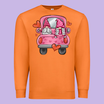 Valentines Day Gnome Truck Premium Sweatshirt Designed By Maliassmallbusiness