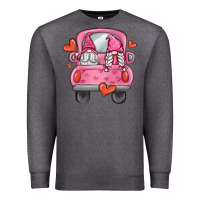 Charcoal Heather valentines day gnome truck Premium Sweatshirt - MaliasSmallBusiness