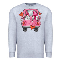 Heather Grey valentines day gnome truck Premium Sweatshirt - MaliasSmallBusiness