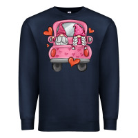 Navy valentines day gnome truck Premium Sweatshirt - MaliasSmallBusiness