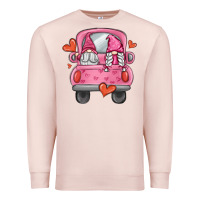 Pale Pink valentines day gnome truck Premium Sweatshirt - MaliasSmallBusiness
