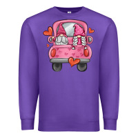 Purple valentines day gnome truck Premium Sweatshirt - MaliasSmallBusiness