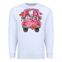 White valentines day gnome truck Premium Sweatshirt - MaliasSmallBusiness