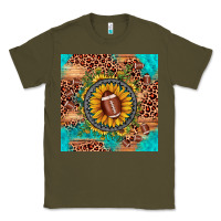 Army Green football leopard turquoise sunflower seamless pattern Classic Tee - JahusDesignShop