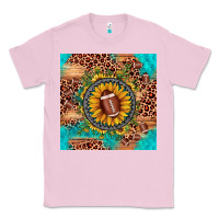 Bubblegum Pink football leopard turquoise sunflower seamless pattern Classic Tee - JahusDesignShop