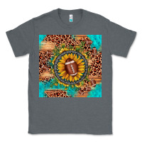 Charcoal Heather football leopard turquoise sunflower seamless pattern Classic Tee - JahusDesignShop