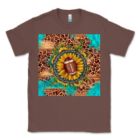 Chestnut football leopard turquoise sunflower seamless pattern Classic Tee - JahusDesignShop