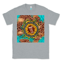 Heather Grey football leopard turquoise sunflower seamless pattern Classic Tee - JahusDesignShop