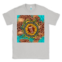 Moon Dust football leopard turquoise sunflower seamless pattern Classic Tee - JahusDesignShop