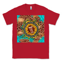 Red football leopard turquoise sunflower seamless pattern Classic Tee - JahusDesignShop