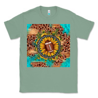 Sage football leopard turquoise sunflower seamless pattern Classic Tee - JahusDesignShop