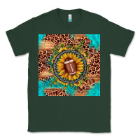 Sports Green football leopard turquoise sunflower seamless pattern Classic Tee - JahusDesignShop