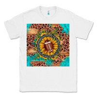 White football leopard turquoise sunflower seamless pattern Classic Tee - JahusDesignShop