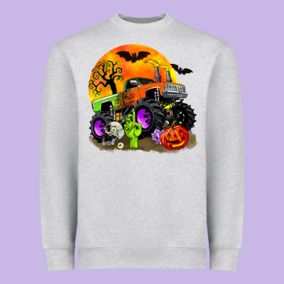Halloween Monster Truck Heavyweight Sweatshirt Designed By Zillion Design Studio