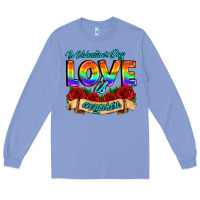 Colony Blue in valentines day love is everywhere Long Sleeve Tee - AdoDesignShop