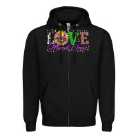 Black love mardi gras fleur de lis sunflower leopard and beads Zipper Hoodie - Artiststas