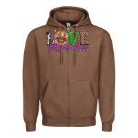 Chestnut love mardi gras fleur de lis sunflower leopard and beads Zipper Hoodie - Artiststas