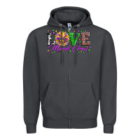 Smoke love mardi gras fleur de lis sunflower leopard and beads Zipper Hoodie - Artiststas