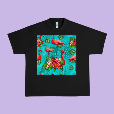 Flamingo Seamless Pattern Urban Heavy Tee Designed By Hra Design Shop