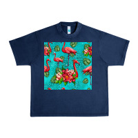 Navy flamingo seamless pattern Urban Heavy Tee - HRA Design Shop